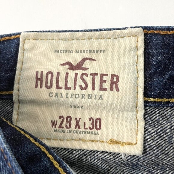 Hollister Men's Skinny Jeans Straight Leg Button Fly Distressed size 28 x 30 - Picture 6 of 8